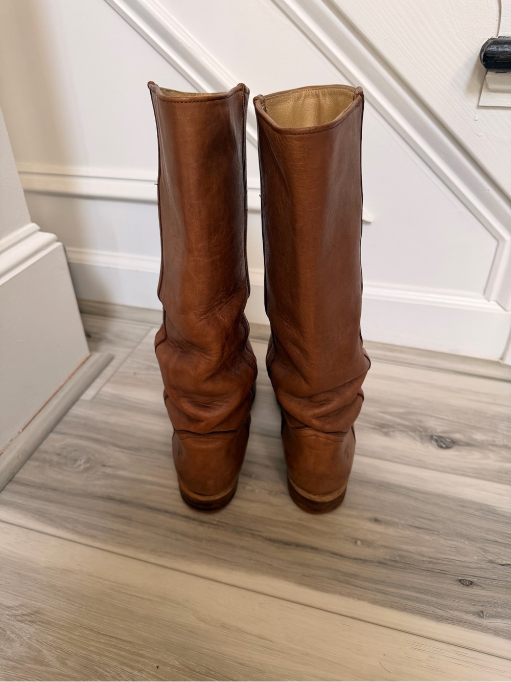 Vintage Frye 6628 Made USA Brown Leather Tall Riding Boots Women’s 7B - Picture 4 of 13